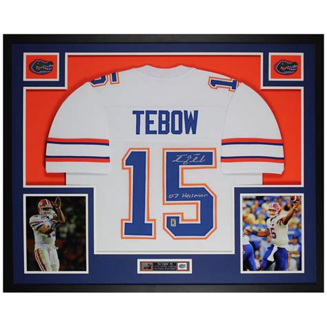 Tim Tebow Signed Custom Framed Jersey Display Inscribed "07 Heisman ...