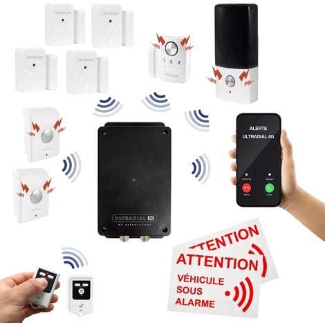 Kit Alarme Autonome GSM Camping Car DELUXE 4 UltraDIAL 4G 6