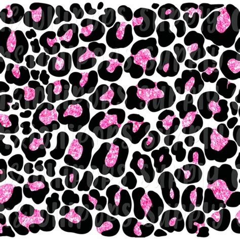 Sublimation Transfer Pink Glitter And Black Leopard Full Etsy