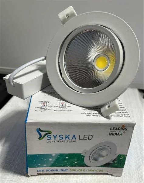 Syska LED SSK DLE 16W COB Down Light For Indoor Warm White At Rs 976