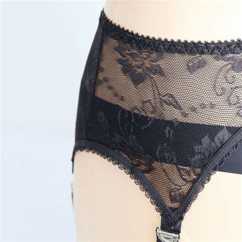 Luxallacki Sheer Floral Lace Straps Suspender Garter Belt Underwear Lingerie EBay