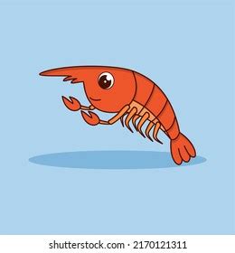 Cute Shrimp Vector Icon Illustration Flat Stock Vector (Royalty Free ...