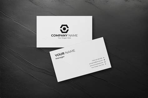 Premium Psd Black And White Modern Business Card Mockup