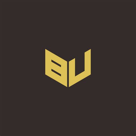 Bu Logo Letter Initial Logo Designs Template With Gold And Black