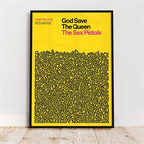 God Save The Queen The Sex Pistols Song Lyric Print A Reign Hail Wolf Badger