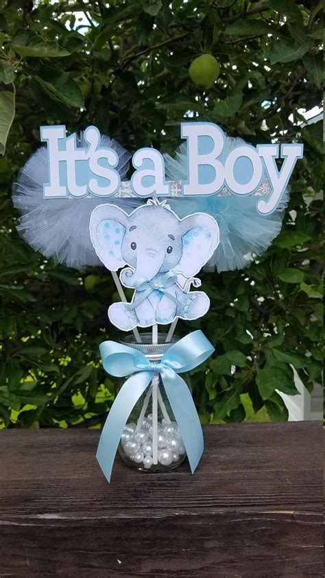 Its A Boy Elephant Centerpieces Baby Shower Centerpieces Elephant