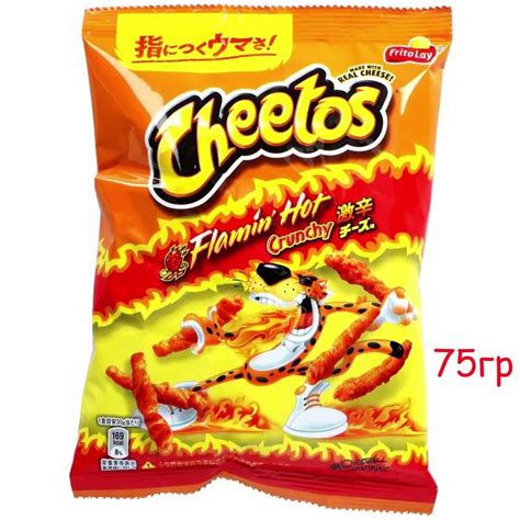 Чипсы Crunhy Cheetos Flamin Hot 75гр Кранчи Читос острые купить с доставкой по выгодным