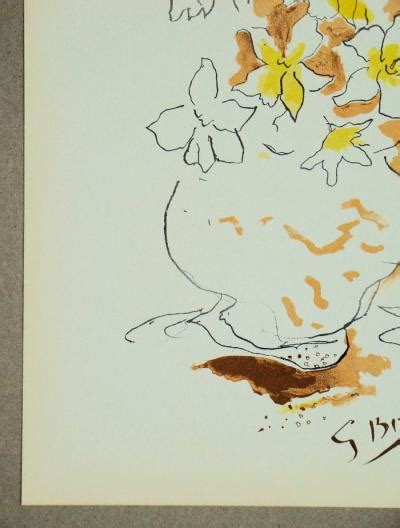 Georges Braque Vase Avec Des Fleurs Jaunes Lithographie