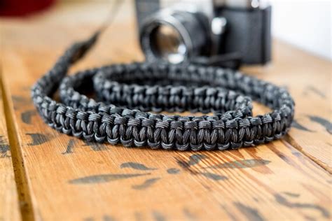 Braided Camera Strap Black Camo Apmots Paracord Shoulder Etsy