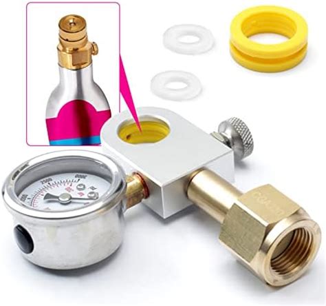 Amazon Co Refilling Adapter With Pressure Gauge Silver Soda