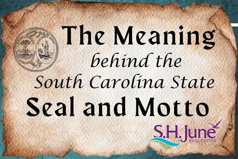 The Meaning Behind the South Carolina State Seal and Motto | S.H. June