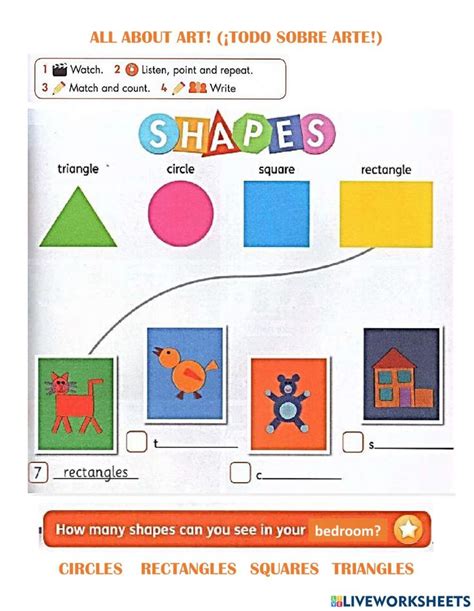 All about art - shapes worksheet