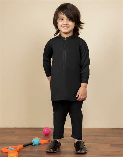 Black Blended Kurta Pajama Jjikp 43181