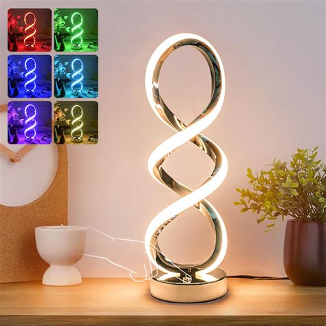 Adebime L Mpara De Mesa Moderna En Espiral Rgb L Mpara De Noche