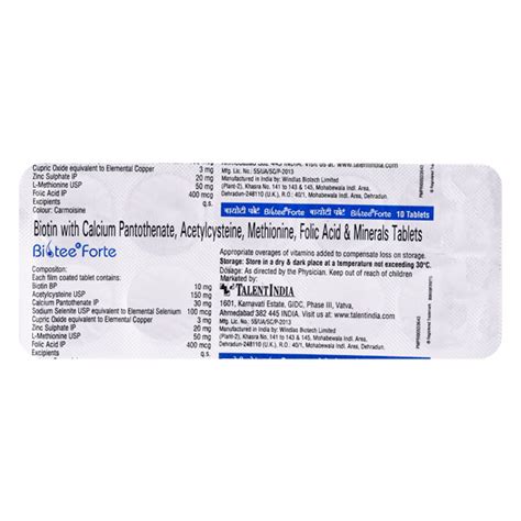 Biotee Fortee Tablet 1010 Tablets