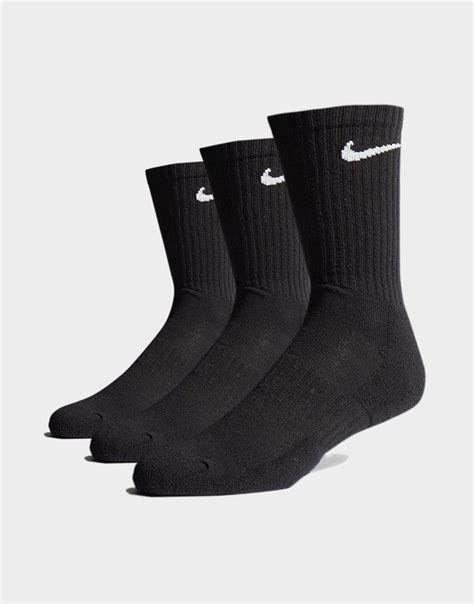 Black Nike 3 Pack Everyday Cushioned Crew Socks Jd Sports