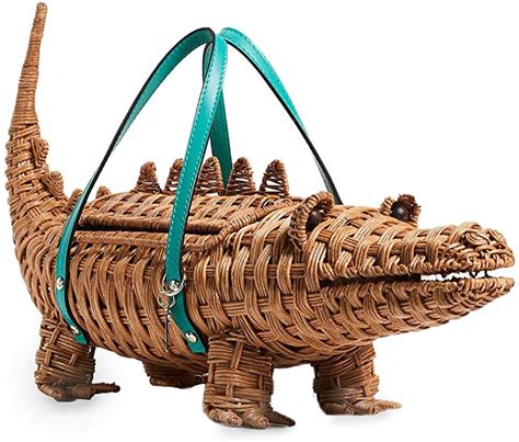 Kate Spade New York Womens Swamped 3d Wicker Alligator Handheld Clutch Straw One Size Amazon