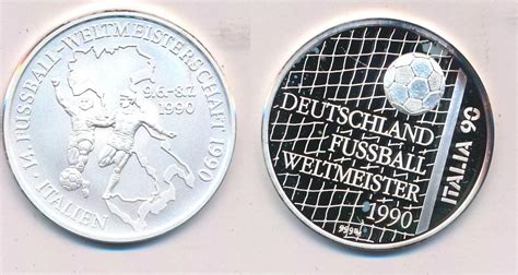 Medaille Feinsilber 1990 Italia 90 WM 14 Fussball Weltmeisterschaft