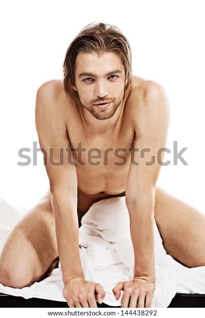 Handsome Nude Man Lying Bed Isolated Stock Photo Shutterstock