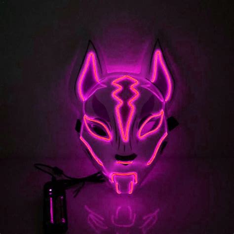 Kitsune Led Mask Pink | Purge Mask