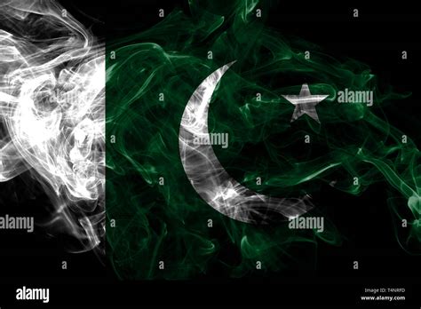 Pakistan Smoke Flag Isolated On Black Background Stock Photo Alamy