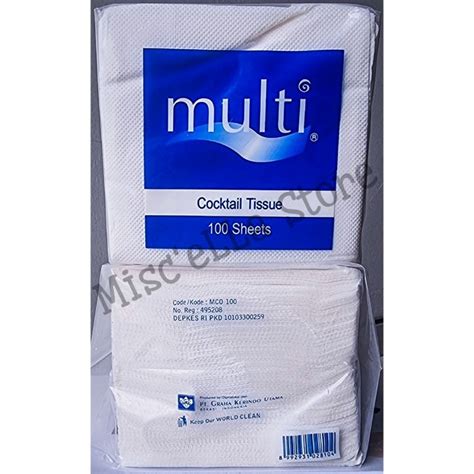 Jual MULTI Eco Cocktail Napkin Tissue 2 Ply 100 Sheets Shopee