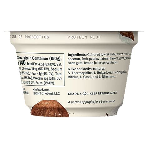 Chobani Coconut Greek Yogurt Nutrition Facts Besto Blog