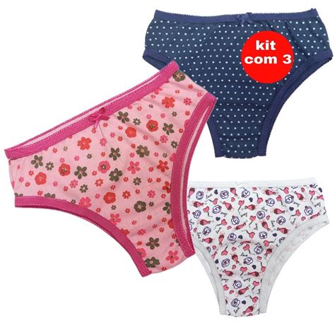 O Melhor Kit 3 Calcinhas Estampadas Infanto Juvenil Menina Shopee Brasil