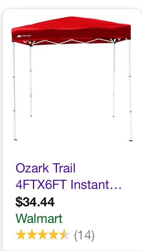 Ozark Trail 4 X 6 Instant Canopy Outdoor Shade Shelter Brilliant Red