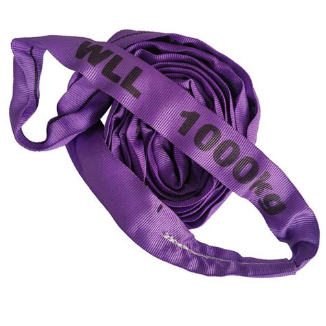 Soft 1 Ton Polyester Endless Round Sling Purple Color 43mm Width For