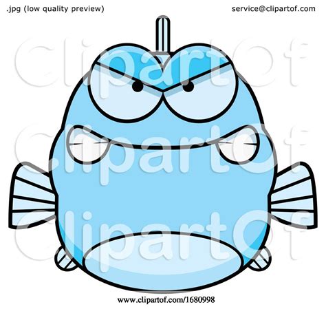 Cartoon Mad Blue Fish By Cory Thoman 1680998