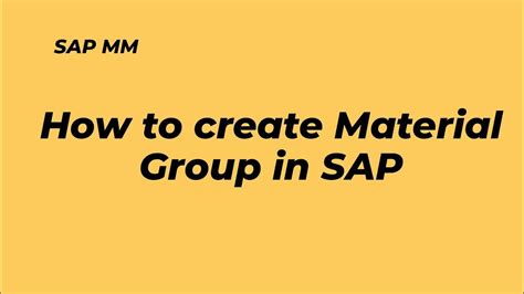 Sap Mm How To Create Material Group In Sap Mm Tcode Omsf