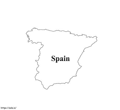 Map Of Spain Hd Image For Coloring Coloring Page