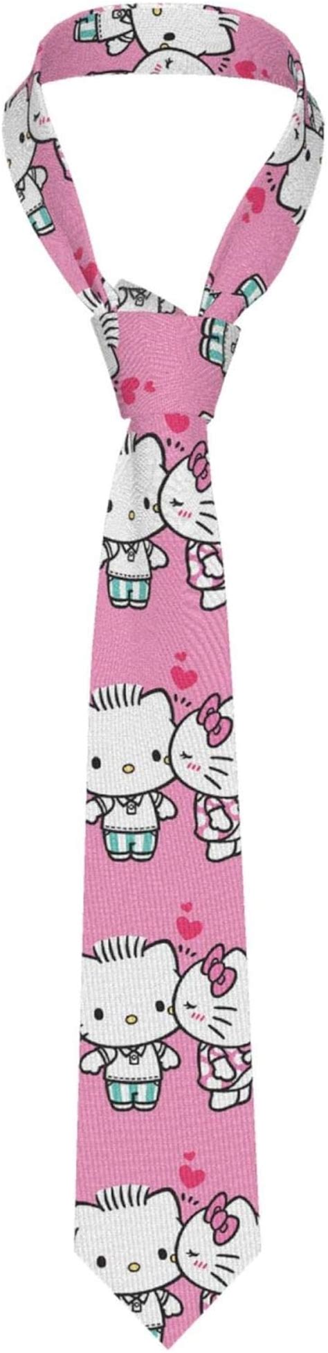 Mens Necktie Kissing Hello Kitty Classic Polyester Neck