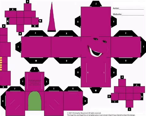 Papercraft Online Shop Barney Papercraft Template