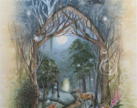 Print forest Gateway Deer, Fox , Crow, Art Print - Etsy