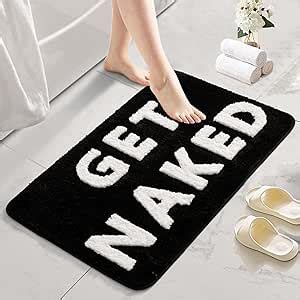 Amazon Qleewei Get Naked Bath Mat Fun Bathroom Rugs Soft Non Slip Cute Bath Rugs Funny