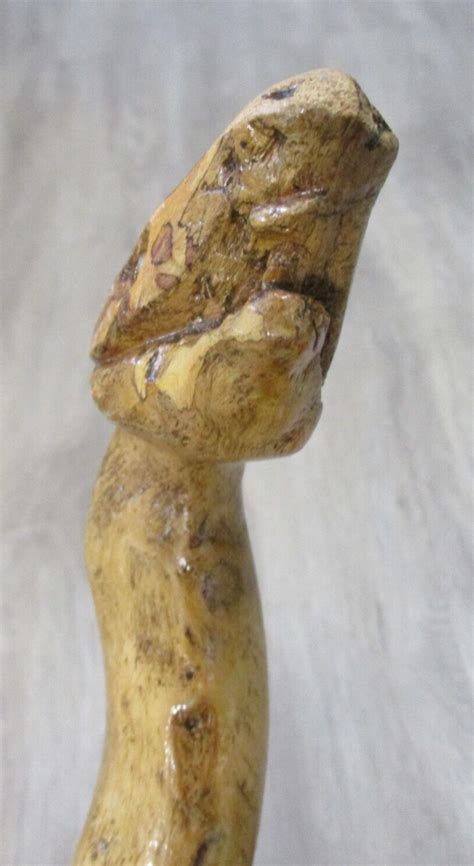 Unusual Hand Carved Wood Snake Head Walking Stick Cane Antique A Ebay