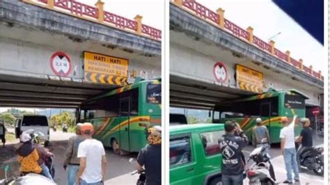 Viral Bus Kembali Tersangkut Di Flyover Padang Panjang Dulu Sudah