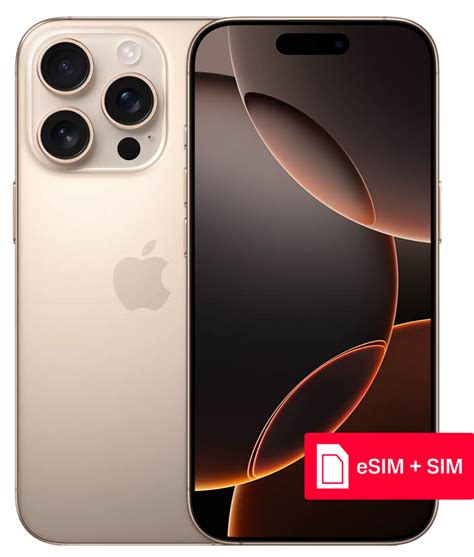 Смартфон Apple Iphone 16 Pro 256gb Esim Sim Desert Titanium купить по выгодной цене с