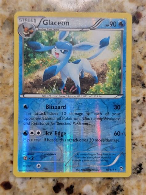 Glaceon 19 111 Rare X1 Lightly Played XY Furious Fists Reverse