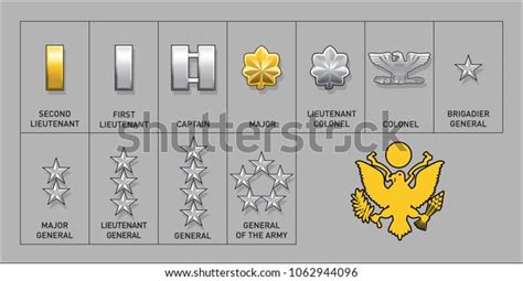 Army Officer Rank Insignia Isolated Vector Stock Vector (Royalty Free ...