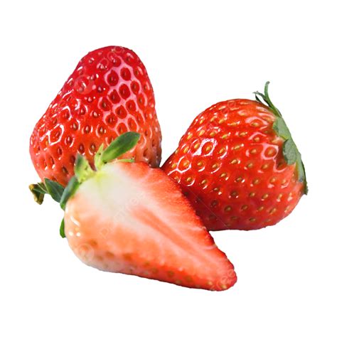 Three Plump And Juicy Strawberries Strawberry Fruit Food PNG