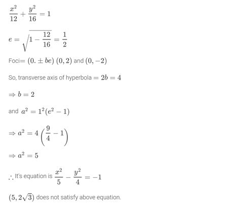 "3. A hyperbola whose transverse axis isnalong the major axis of the ...