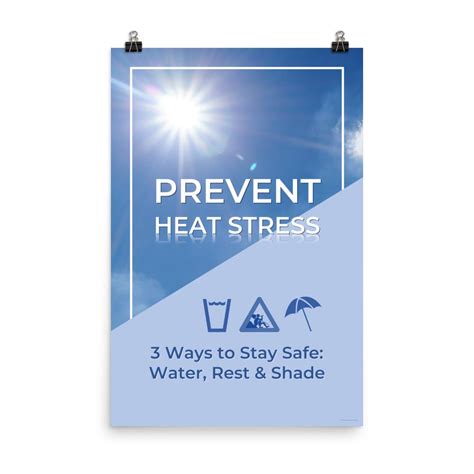 Prevent Heat Stress Heat Stress Safety Poster Inspire Safety