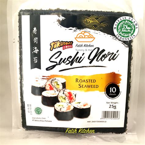 Tokinori Sushi Nori 10 lembar Halal MUI - Rumput Laut - fatihkitchen.com