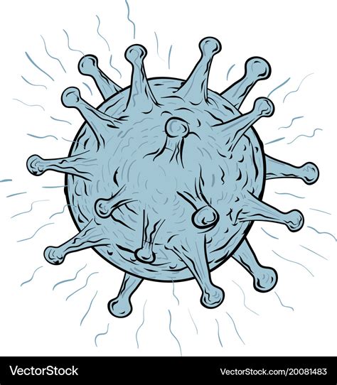 Virus drawing Royalty Free Vector Image - VectorStock