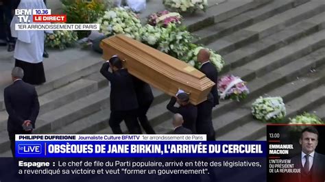 Obsèques de Jane Birkin le cercueil porté par ses filles Charlotte