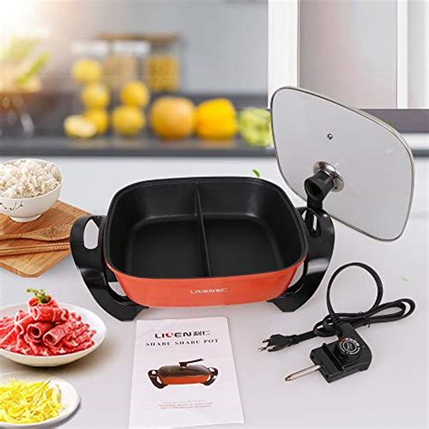 5L Electric Shabu Shabu Pot With Divider And Non Stick Coating Electric Hot Pot Dia 30cm Depth