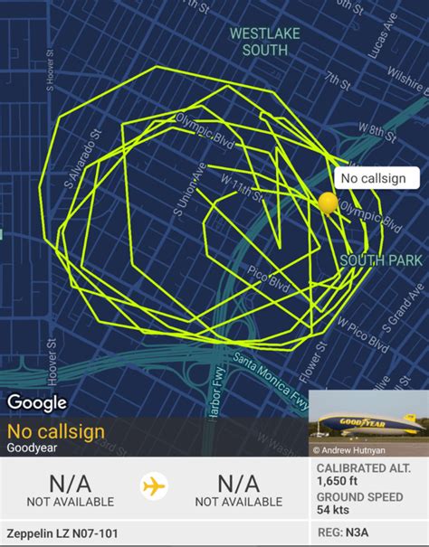 Goodyear Blimp 3 Over The Lakers Game Rflightradar24